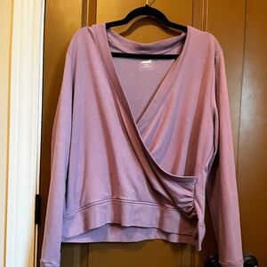 Light Purple Wrap-Style Sweatshirt